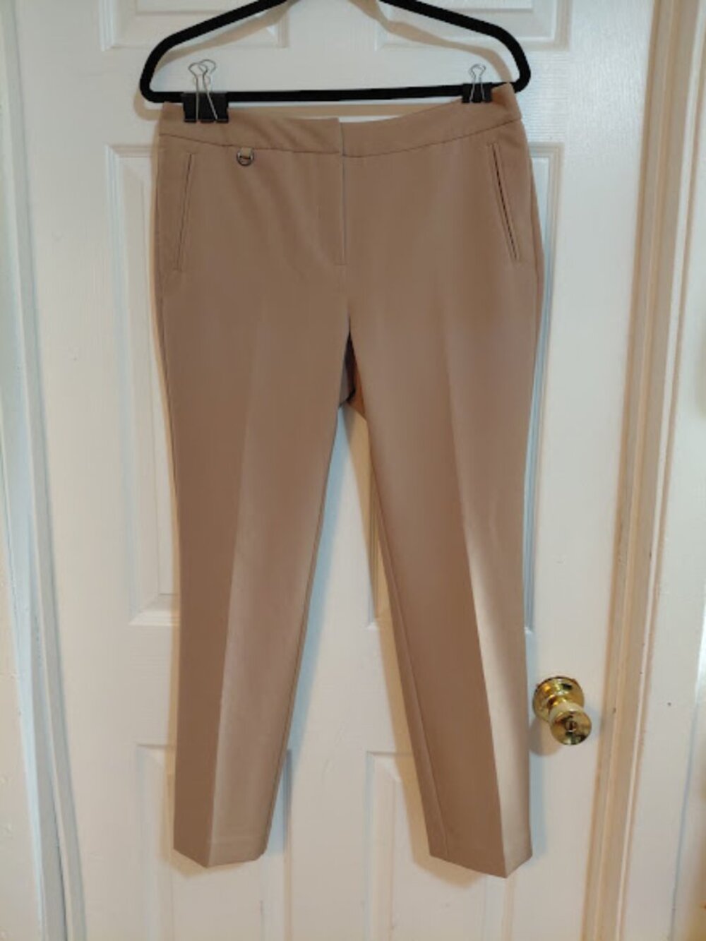 Adrianna Papell Women's Tan Taupe Brown Stretch Chino Dress Slacks Pants Size 8